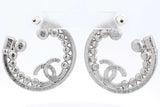 Chanel Metal Crystal Cc Xl Hoop Earrings Eb1225ixzdu