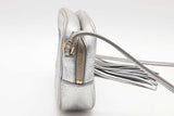 Yves Saint Laurent Metallic Silver Leather Camera Crossbody Bag Eb0826psxde