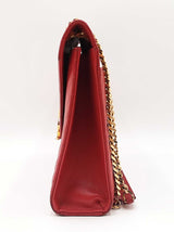 Yves Saint Laurent Envelope Flap Bag In Red Quilted Grained Leather Fw1225przdu