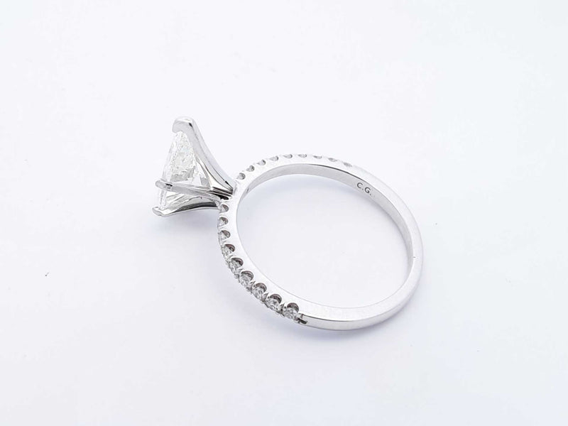 2.01 Cttw Pear-cut Diamond & 14k White Gold Ring Size 6, 2.4 Grams Fw0524owxzdu