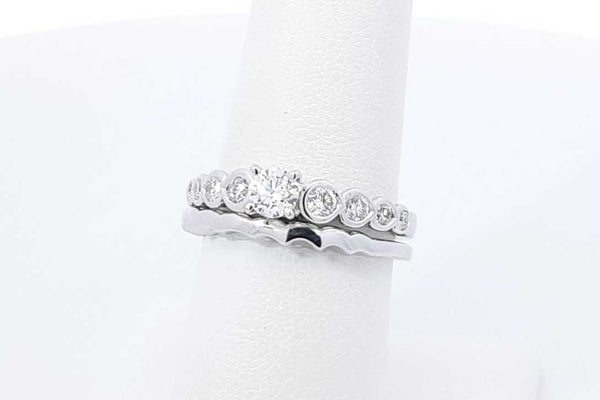 0.91ctw Diamond Wedding Set In 14k White Gold 5.8 Grams Size 7 Eb0925wrxdu