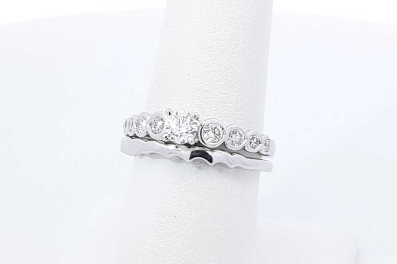 0.91ctw Diamond Wedding Set In 14k White Gold 5.8 Grams Size 7 Eb0925wrxdu