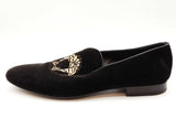 Versace Medusa Black Velvet Loafers Size 46 Eb0126lxzde