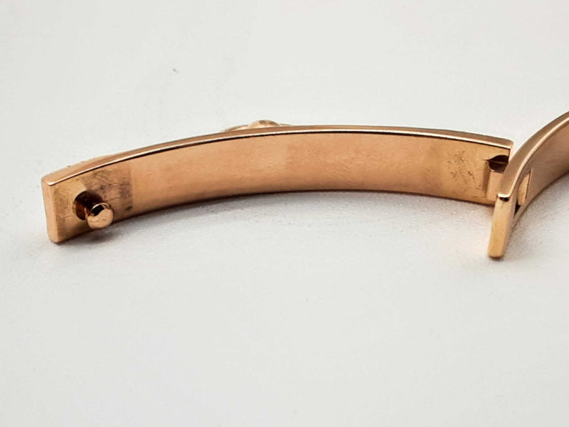 Hermes Collier De Chien 18k Rose Gold Diamond Bangle Bracelet 0124rxzxde