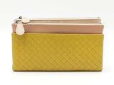 Bottega Veneta Duo Clutch In Lime Green & Beige Intrecciato Leather Fw0926lcrdu