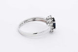 14k White Gold Diamond & Blue Gemstone Ring 3.3 Grams Size 8 Eb1125lwrsa