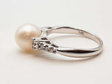 White Pearl 14k White Gold 3.2g Ring Size 7 Do0925loxde