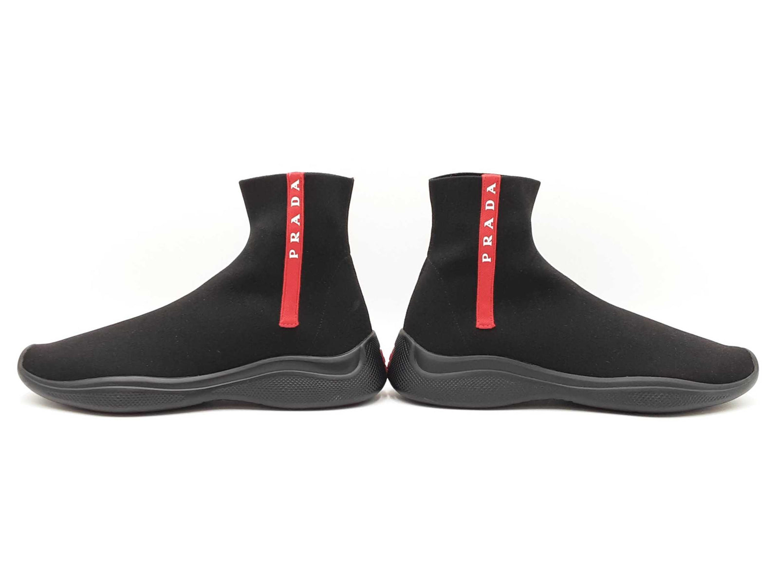 PRADA ソックススニーカー　ハイカット Prada Sport Logo Black Sock Knit High Top Sneakers Size Us 6 Men's