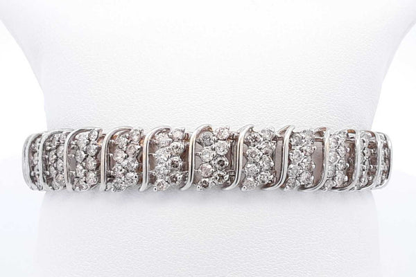 6.48ctw Diamond Bracelet In 10k White Gold 19.3 Grams 7 Inch Eb0225lrrxsa