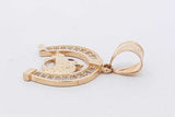 14k Yellow Gold Diamond Horseshoe Pendant 4.6 Grams Eb0726orxsa