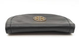 Tory Burch Black Leather Amanda Logo Clutch Sd0425rzdu