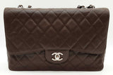 Chanel Quilted Caviar Chocolate Brown Leather Flap Shoulder Bag Eb1225rxrxde