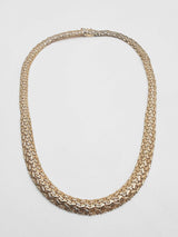 14k Yellow Gold Basket Weave Link Necklace 30.1 Grams 17 Inch Fw0326leordu