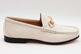 Gucci White Leather Crocodile Horsebit Loafers Size 6 Eb1225rxzde