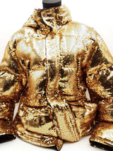 H&moschino Gold Sequin Down Jacket Size M Eb0326crsa