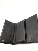 Chanel Quilted Black Caviar Leather Flap Wallet Eb0426wxzsa