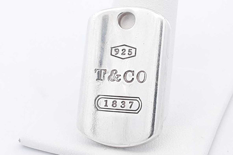 Tiffany & Co. 1837 925 Sterling Silver Dog Tag Pendant 18.7 Grams Eb0125rxsa