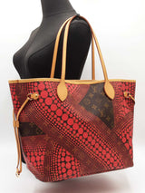 Louis Vuitton X Yayoi Kusama Limited Edition Neverfull Mm In Rouge Monogram Waves Coated Canvas Fw0726irxdu