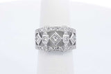 1.01cttw Diamond Ring In 14k White Gold 6.9 Grams Size 5 Eb0326rrxdu