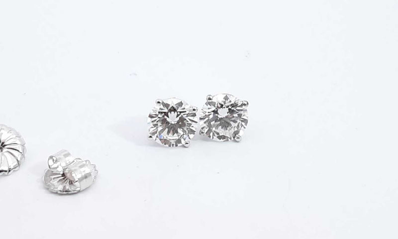 14k White Gold Lab Grown Double Stud Diamond Earrings Ebwrxzdu 144030003172