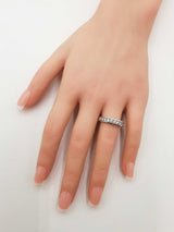 0.77 Cttw Diamond & 14k White Gold Channel-set Wedding Ring 3.9 Grams Size 8.75 Fw0726crxdu