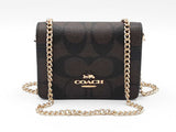 Coach Mini Wallet With Chain In Signature Coated Canvas Fw0926ordu