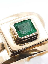 0.50 Cttw Bezel-set Emerald 14k Yellow Gold Multi Band Ring 4.4 Grams Size 6.75 Fw1225ozxdu