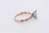 0.65ctw Center Marquis Diamond Ring 14k Rose Gold 2.6 Grams Size 8 Eb0726cxzsa