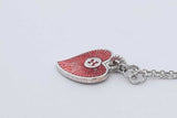 Gucci Interlocking G Red Enamel Heart Bracelet 925 3.5 Grams 8 Inch Eb0626crdu