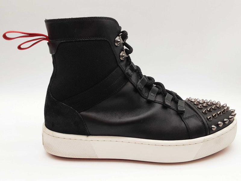 Christian Louboutin Smartic Black Leather Studded Boots Size Eu 44 Do0325wxzde