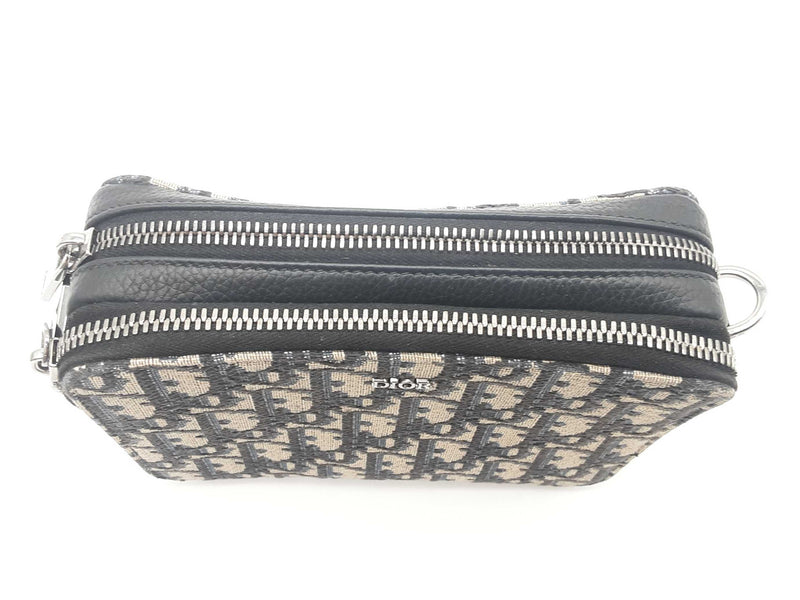 Christian Dior Zipped Pouch With Strap Dior Oblique Jacquard Sd0725czxde