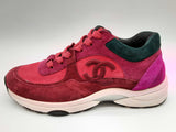 Chanel Cc Burgundy Red Suede Low Top Shoes Size Eu 35 Do0225ixde