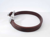 Salvatore Ferragamo Double Gancini Silver-tone & Leather Bracelet 7.5 Inch Fw0926ezdu