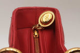 Christian Dior Red Lambskin Cannage Lady Dior Top Handle Bag Eb0225lxxzsa