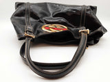 Gucci 162094 Britt Gg Web Black Patent Leather Tote Bag Do0425oxzde
