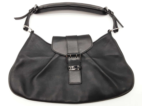 Christian Dior John Galliano Street Chic Black Leather Shoulder Bag Do0525orxde