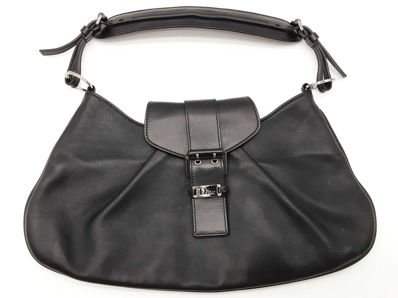 Christian Dior John Galliano Street Chic Black Leather Shoulder Bag Do0525orxde