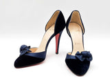 Christian Louboutin Biba D'orsay Blue Velvet Pumps Size Eu 36 Us 6 Fw0725rzdu
