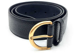 Gucci Black Leather Belt With Gold Tone Buckle Eb0624crdu