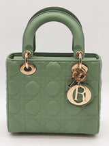 Christian Dior Lady Dior Mint Green Cannage Top Handle Bag Eb1225lrxzde