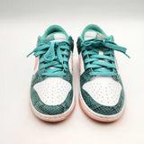 Nike Dunks Low Washed Teal Snakeskin Sneakers Size 8.5 Fw0923rxsa