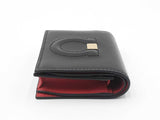 Salvatore Ferragamo Gancino City French Wallet In Black & Red Leather Fw526llxdu