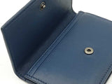 Bottega Veneta Intrecciato Card Wallet In Navy Blue Leather Fw1025ozxdu