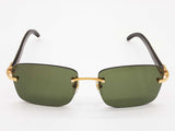 Cartier C Allonge De Cartier Rimless Green Lens Sunglasses Do0525llxzde