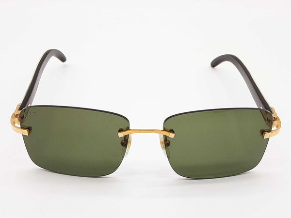 Cartier C Allonge De Cartier Rimless Green Lens Sunglasses Do0525llxzde