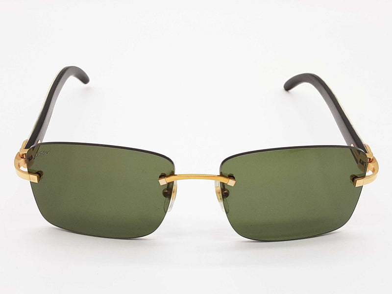 Cartier C Allonge De Cartier Rimless Green Lens Sunglasses Do0525llxzde