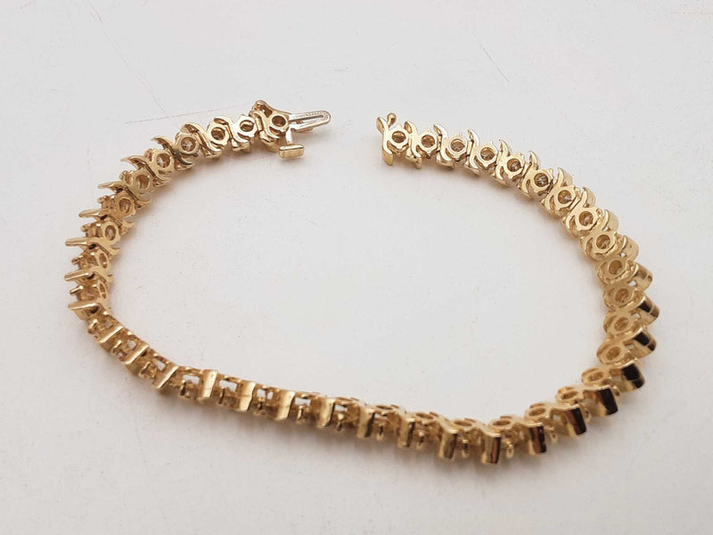 5.70ctw Diamonds 14k Yellow Gold 15.2 Grams Bracelet 7 Inch Sd0625orzxsa