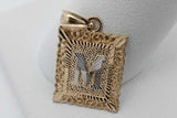 10k Yellow Gold Letter M Filigree Pendant 1.1 Grams Eb0826pxsa
