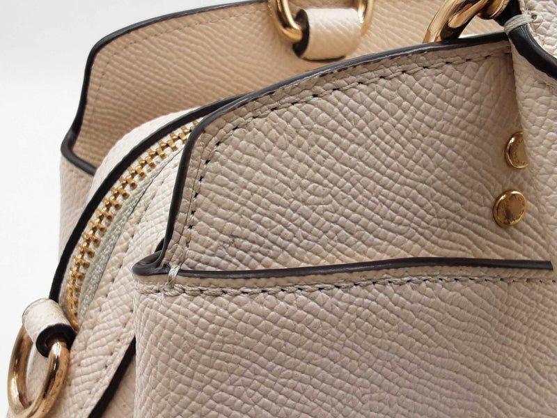 Coach Mini Lillie Carryall Handbag In Ivory Crossgrain Leather Fw0125oxdu