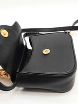 Versace La Medusa Black Leather Top Handle Bag Eb0826pxzde